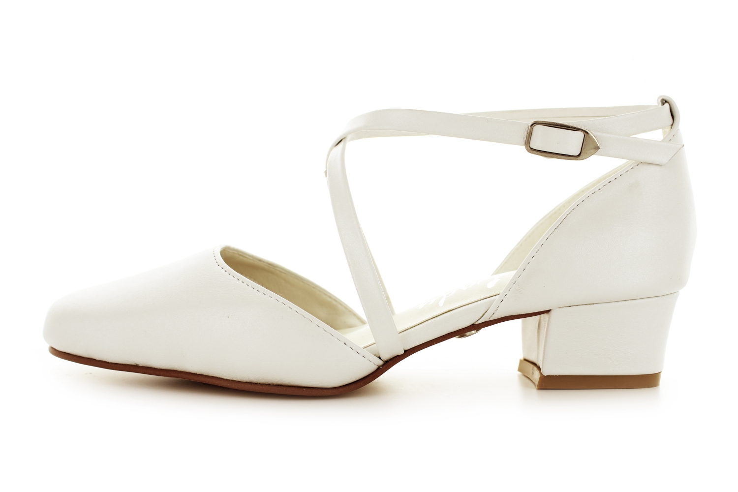 offene Brautschuhe Greta offwhite Leder
