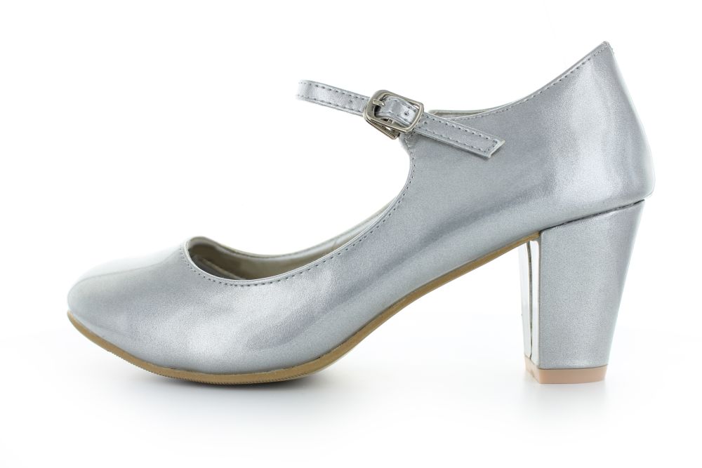 821-silber Mary Jane Aida silber Lack