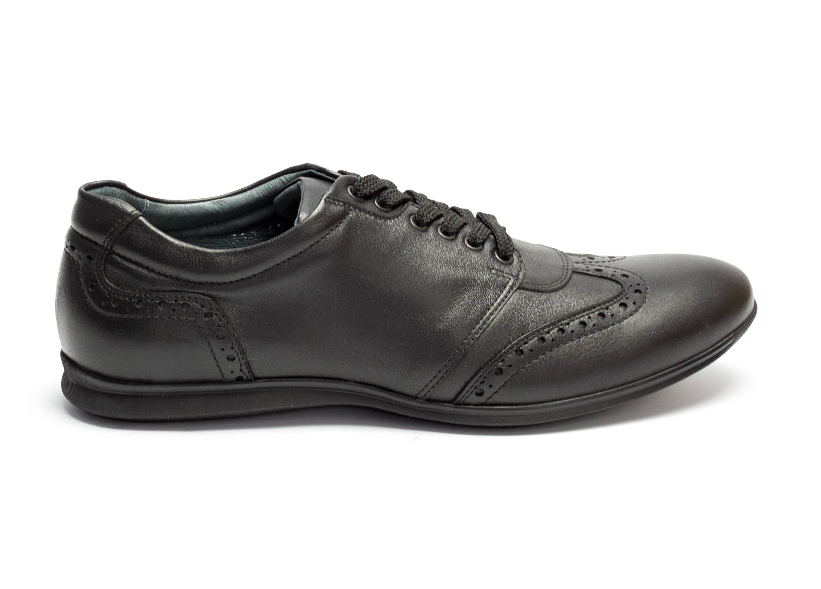 311-schwarz-8 Herren Leder Sneaker schwarz