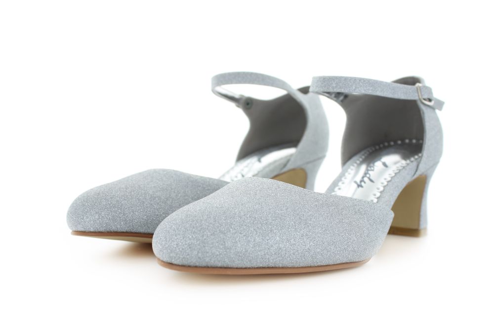 255-glitter-silber-d Riemchen Pumps Happy silber Glitter