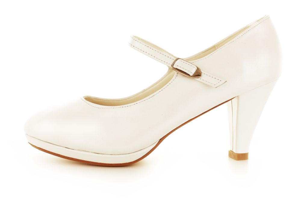 Brautschuhe Emilia offwhite Leder