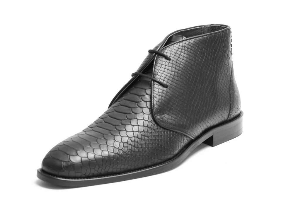 472-schwarz-Schlange-1 Halbstiefel Desert Storm schwarz Schlange