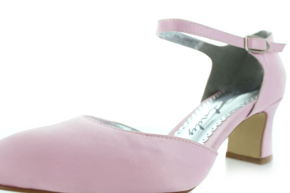 255-rosa-b Riemchen Pumps Happy rosa Satin