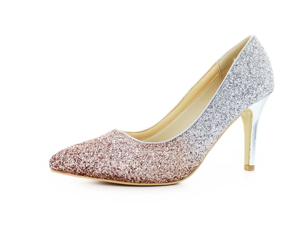 Pumps Alexandra silber-champagner Glitter
