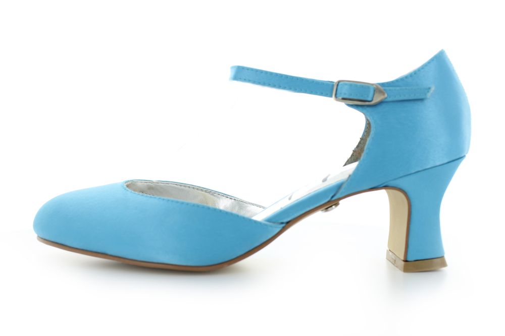 255-t-rkis Riemchen Pumps Happy türkis Satin