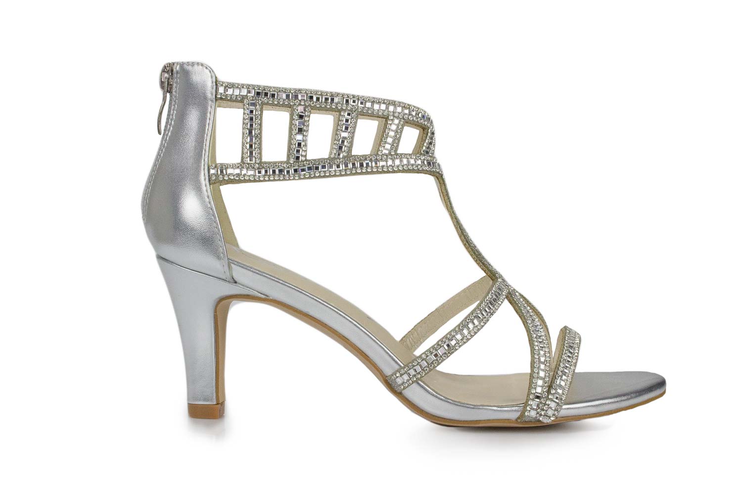 820-silber-b White Lady Sandalette Bianca silber Metallic