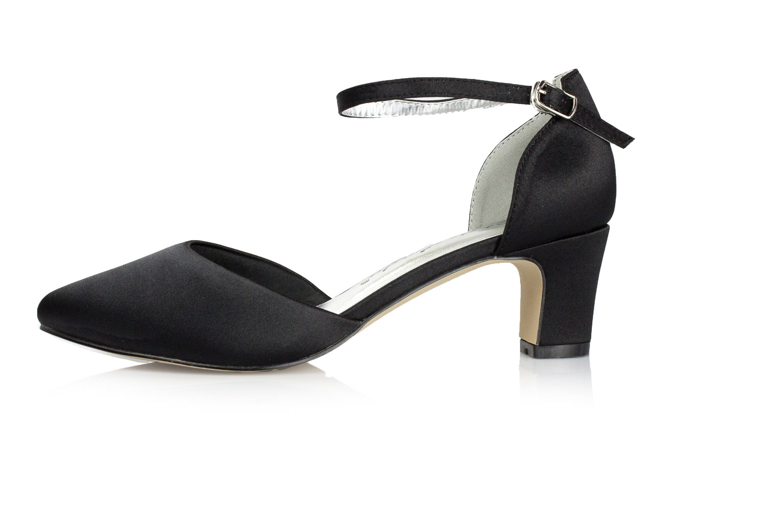 White Lady Riemchen Pumps Athena schwarz Satin