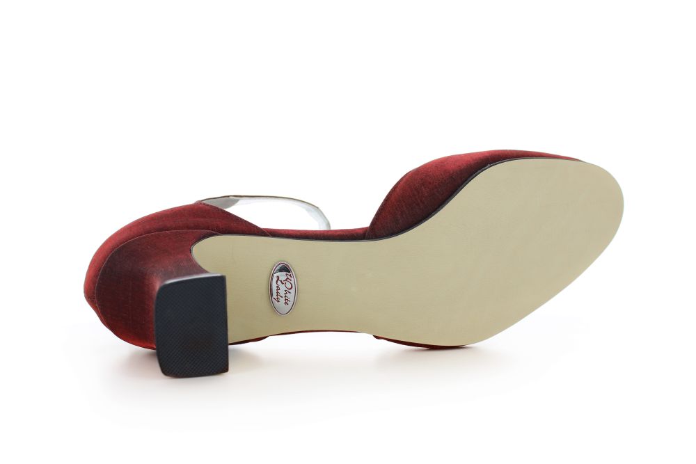 255-rubin-c bequeme Riemchen Pumps Happy rubin Satin