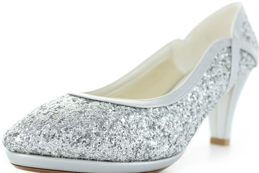 832-silber-b bequeme Pumps Kim silber Glitter