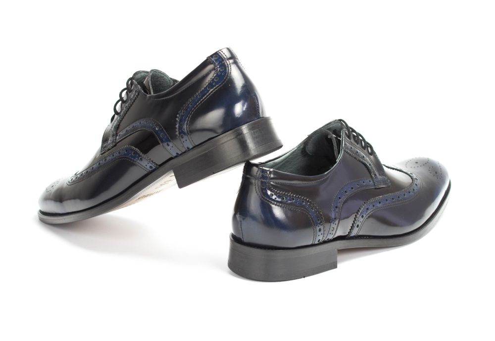 485-blau-schwarz-Brush-Lack-6 Herrenschuhe Budapester blau-schwarz Brush Lack