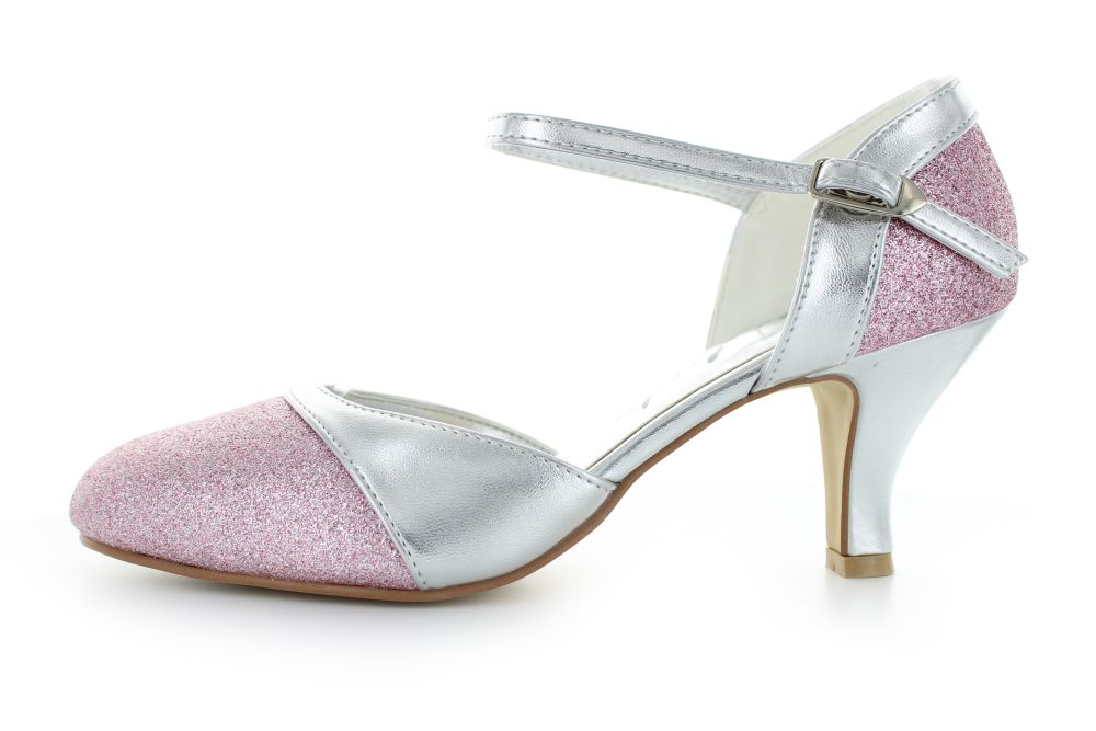 701-silber-rosa Riemchen Pumps Helena silber-rosa