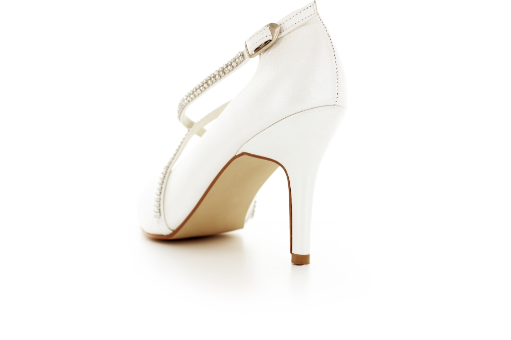 Brautschuhe Bella offwhite Leder