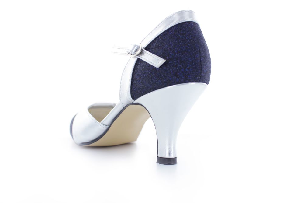 701-silber-zauberblau-e Riemchen Pumps Helena silber-zauberblau
