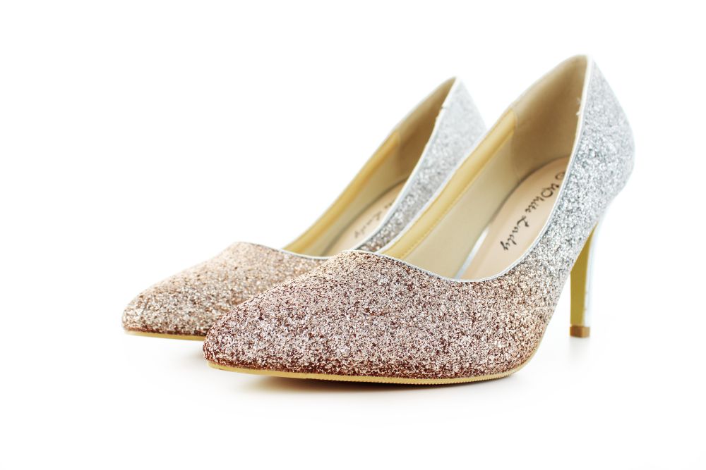 Pumps Alexandra silber-champagner Glitter