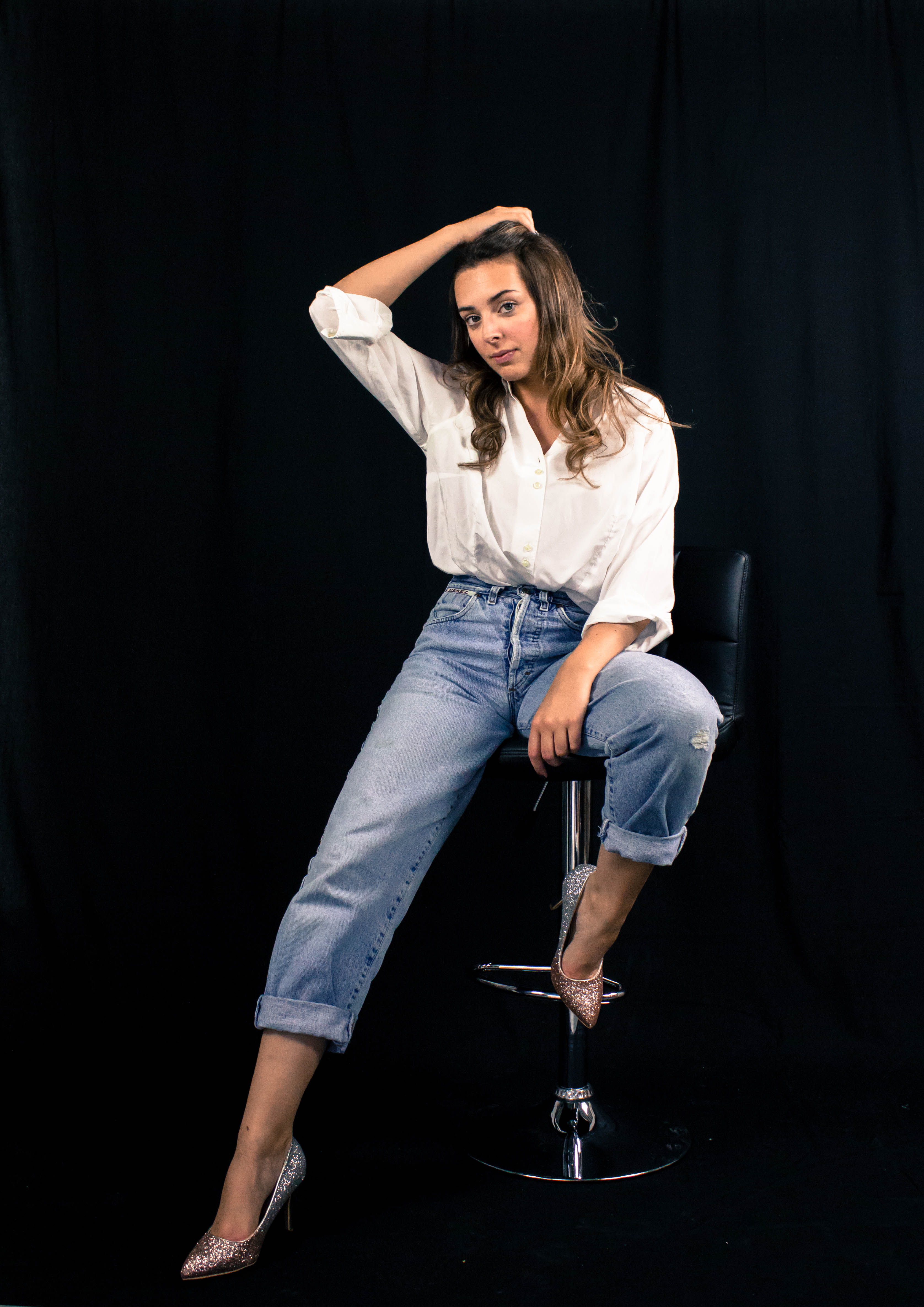 Pumps Alexandra silber-champagner Glitter