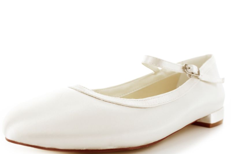 flache Brautschuhe Daria ivory Satin