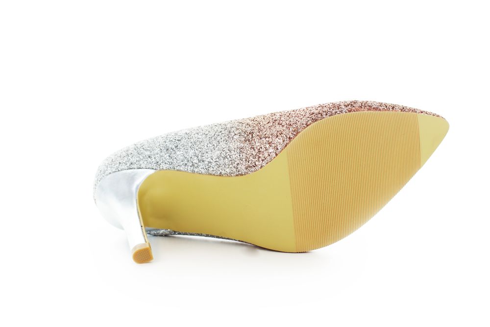 Pumps Alexandra silber-champagner Glitter