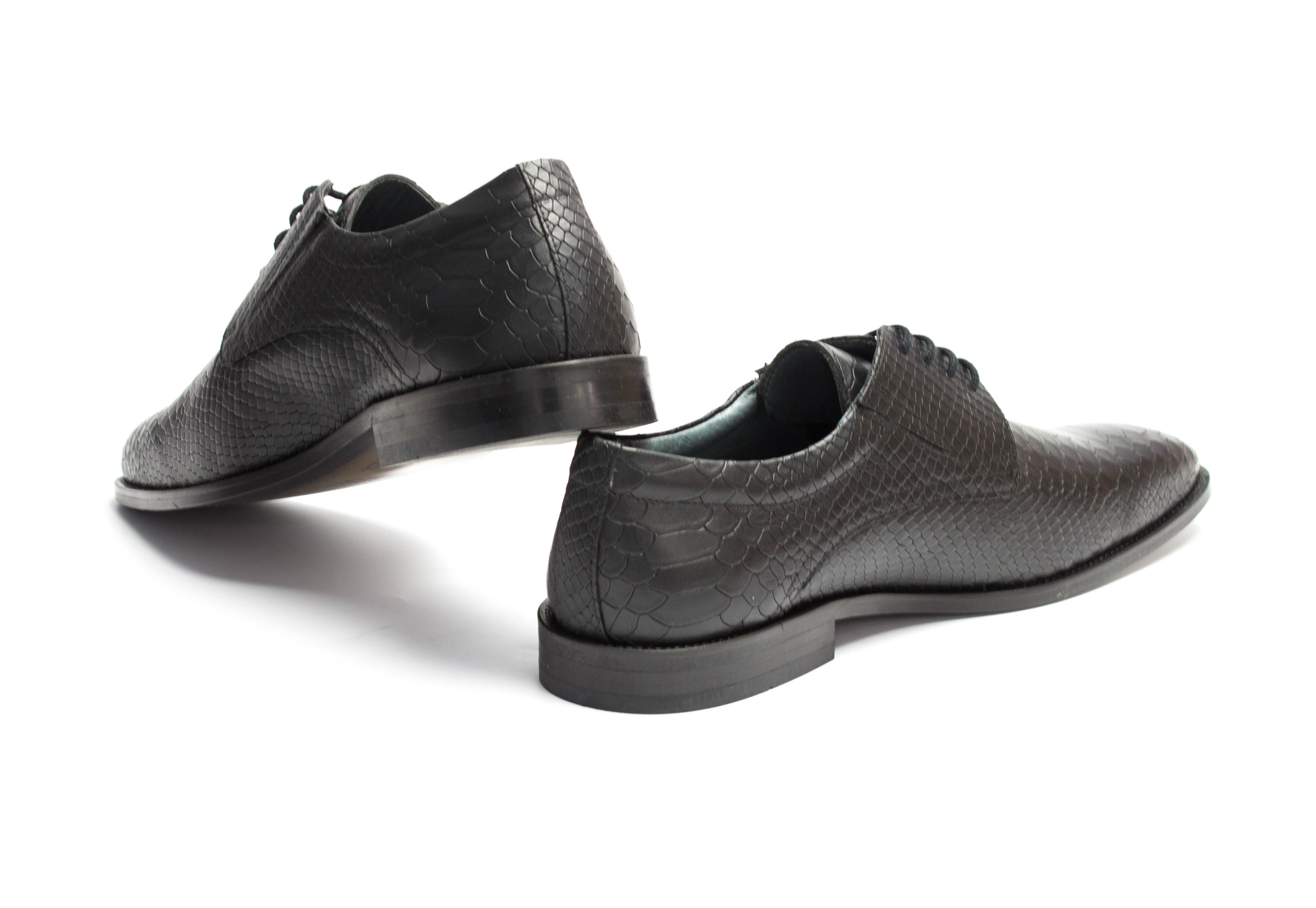 495-schwarz-Kroko-4 Derbyschuhe Ace-TS schwarz Schlange