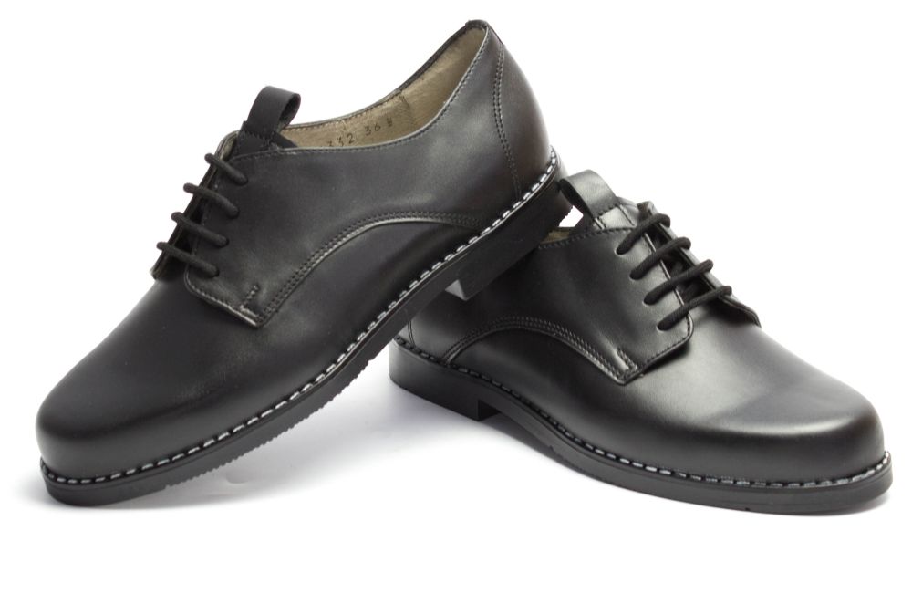 Leder Kinderschuhe Junior schwarz