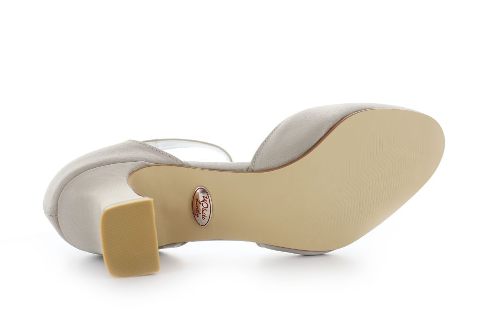 255-taupe-c Riemchen Pumps Happy taupe Satin