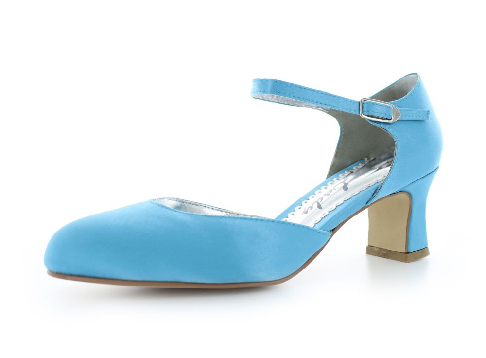 Riemchen Pumps Happy türkis Satin
