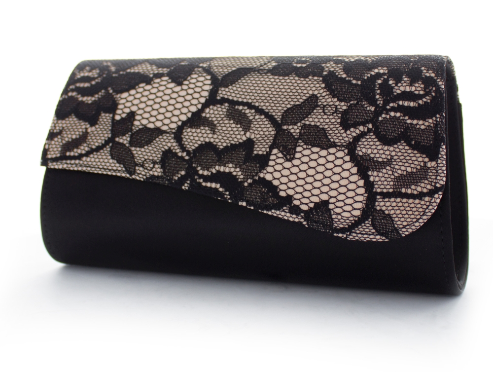 Spitzen Handtasche Julia schwarz-nude