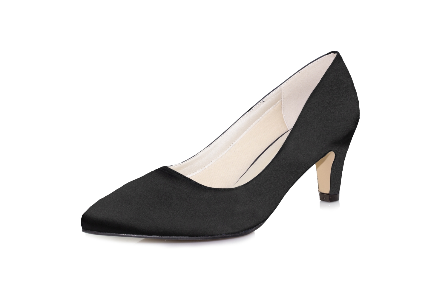 925-schwarz-satin-web bequeme Pumps Dina schwarz Satin