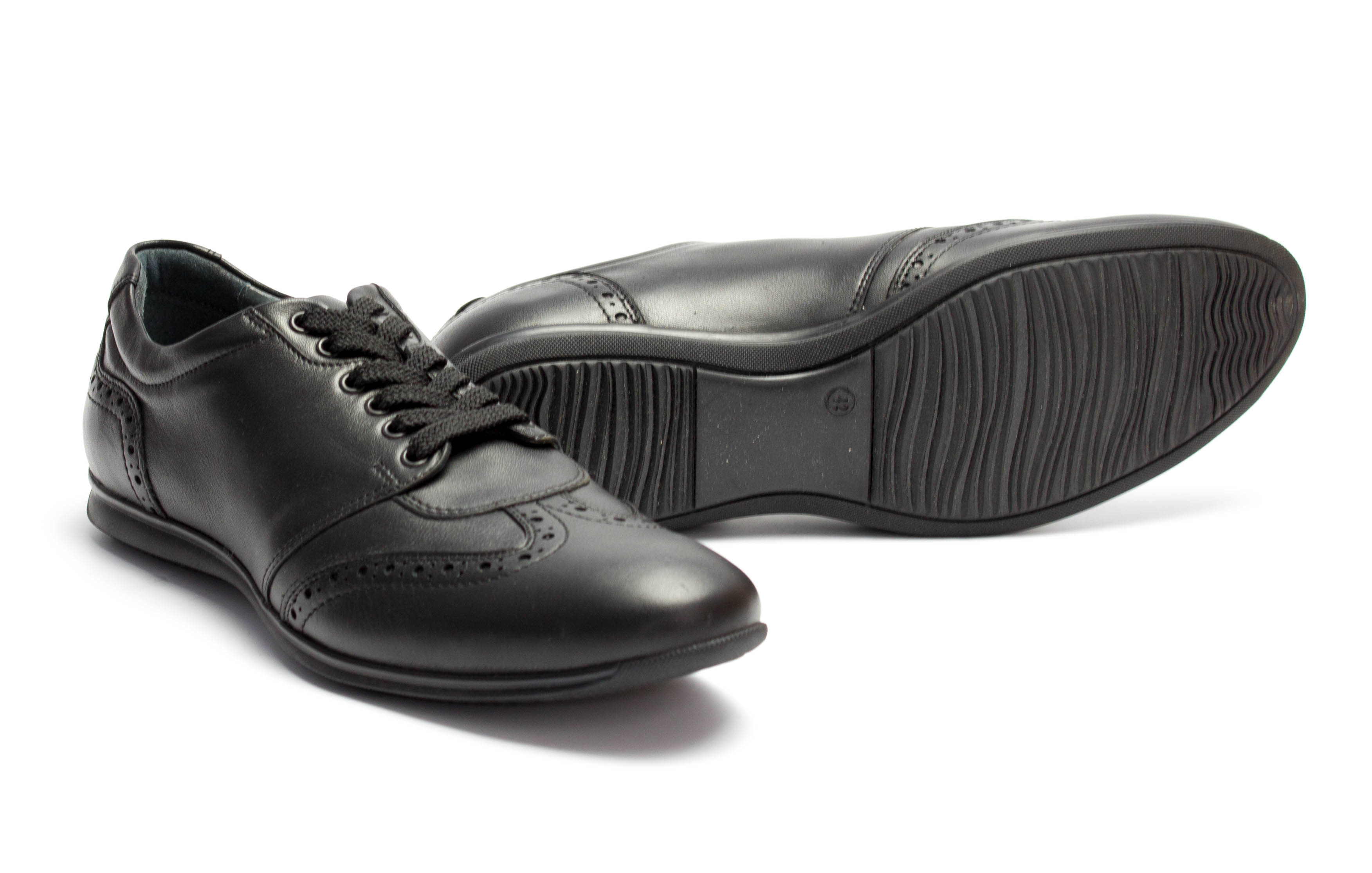 311-schwarz-7 Herren Leder Sneaker schwarz