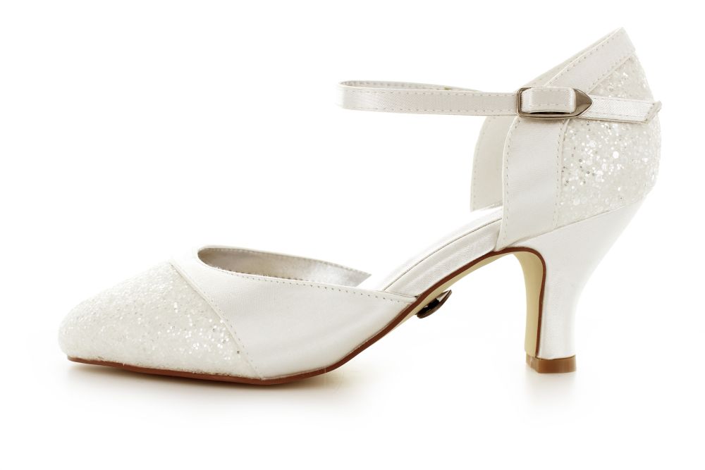 701-ivory-ivory Brautschuhe Helena ivory-ivory Satin-Glitter