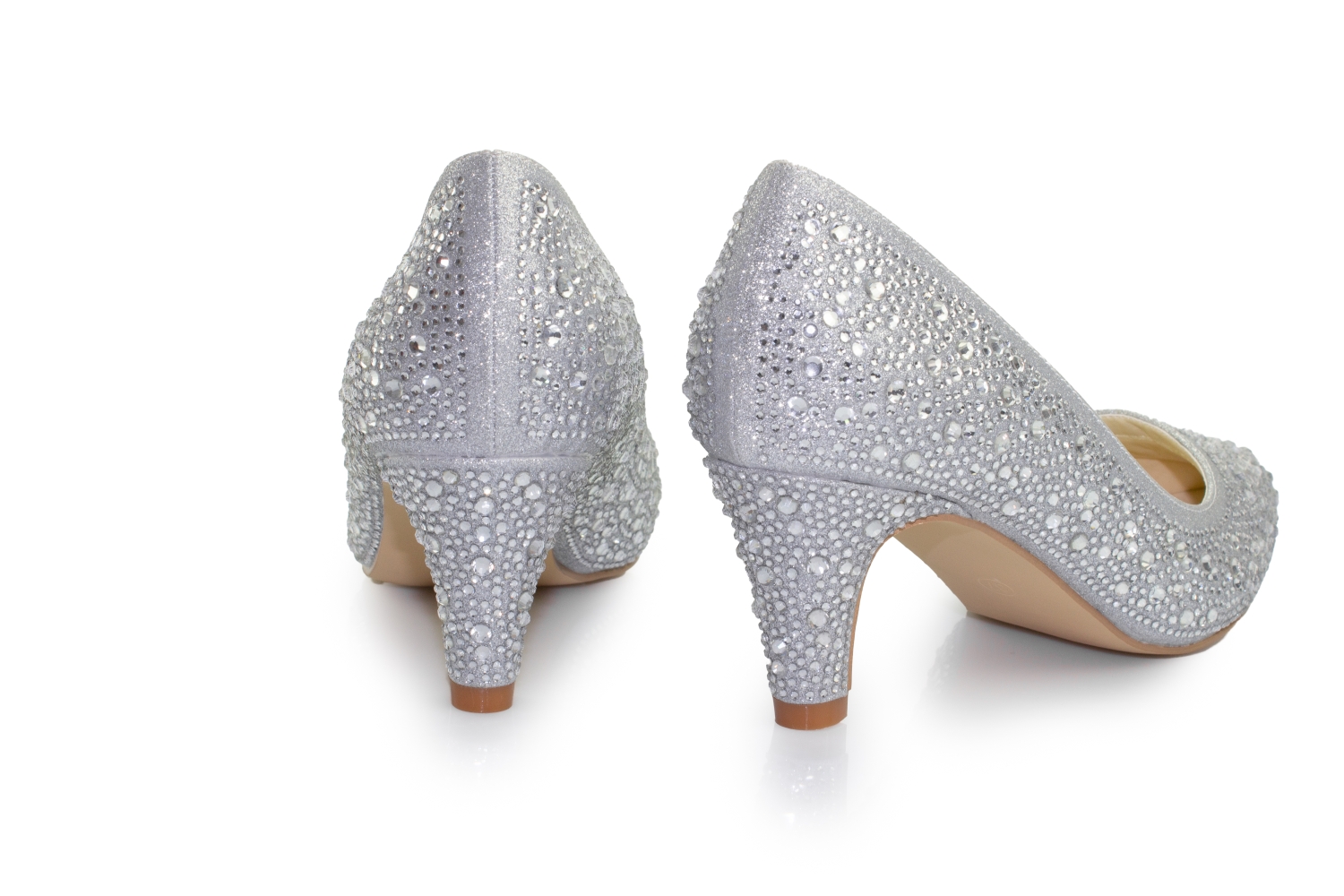 Glitter Pumps Dina silber-zirkonia