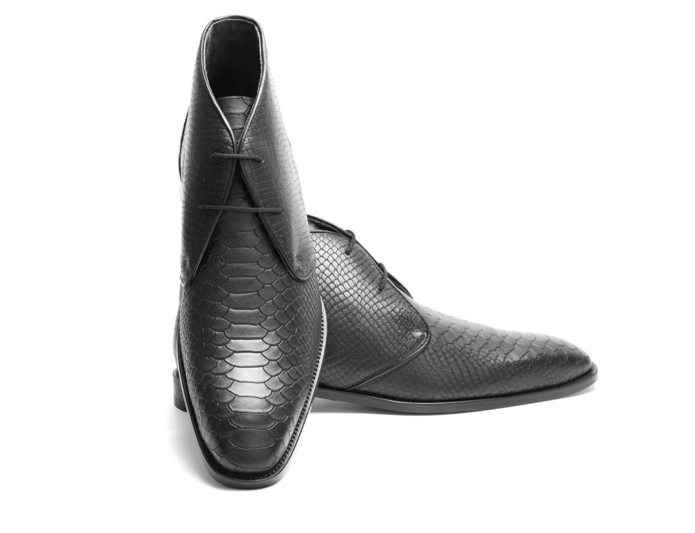 472-schwarz-Schlange-4 Halbstiefel Desert Storm schwarz Schlange