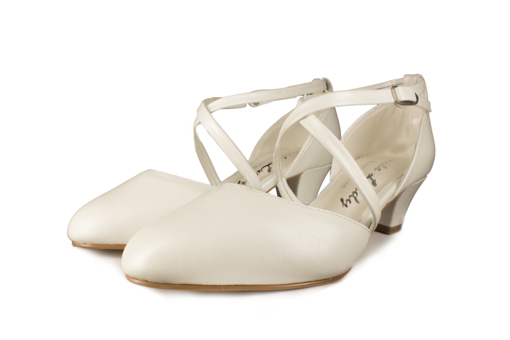 offene Brautschuhe Kora offwhite Leder