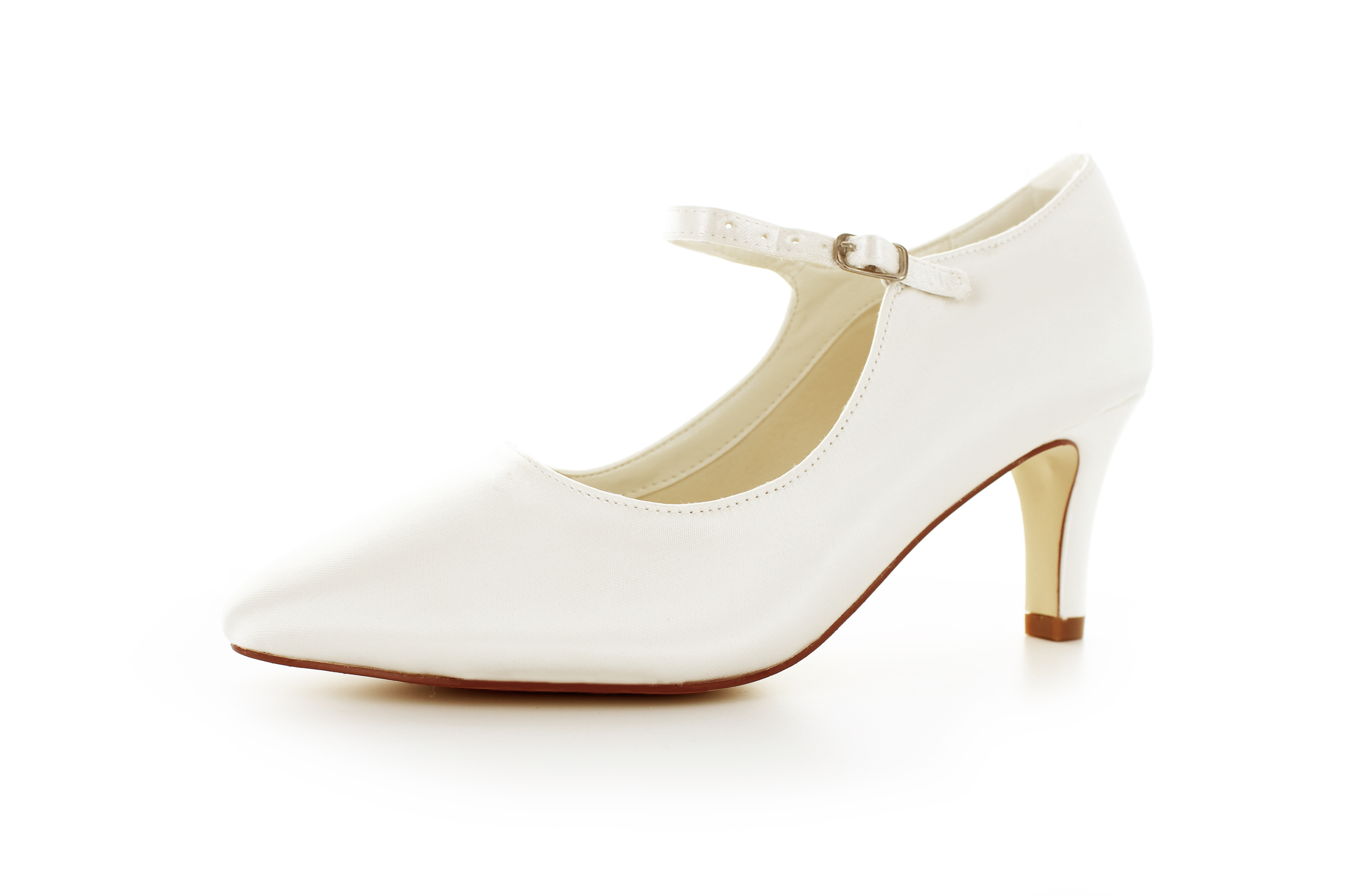 884-ivory Brautschuhe mit Spange Lola ivory Satin