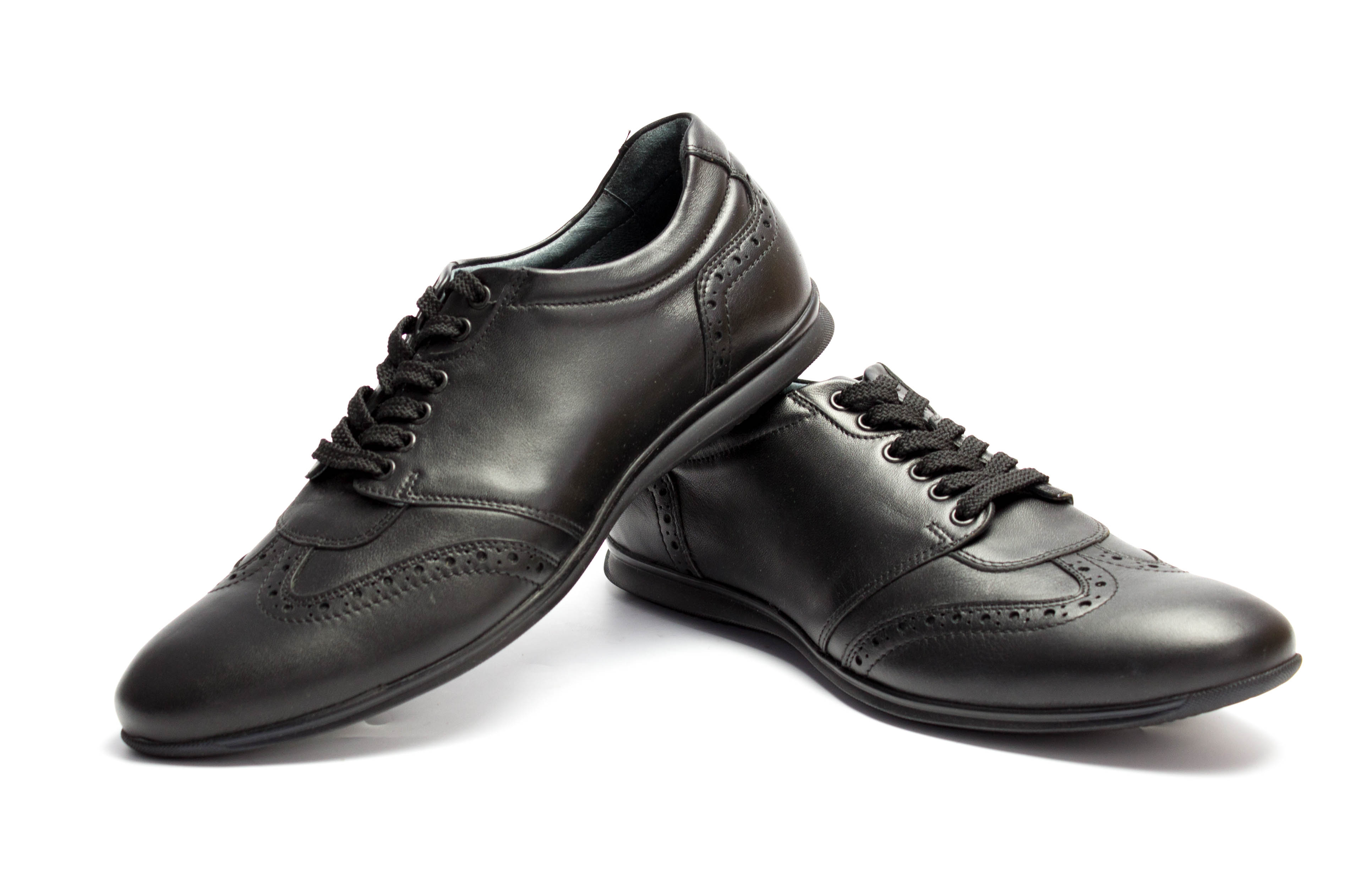 311-schwarz-10 Herren Leder Sneaker schwarz