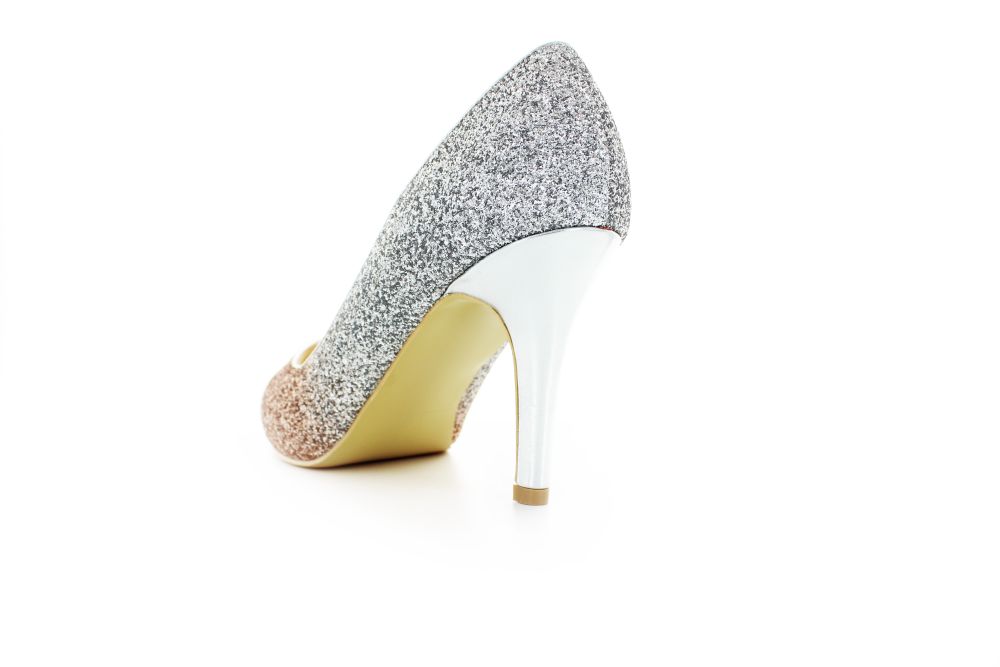 Pumps Alexandra silber-champagner Glitter