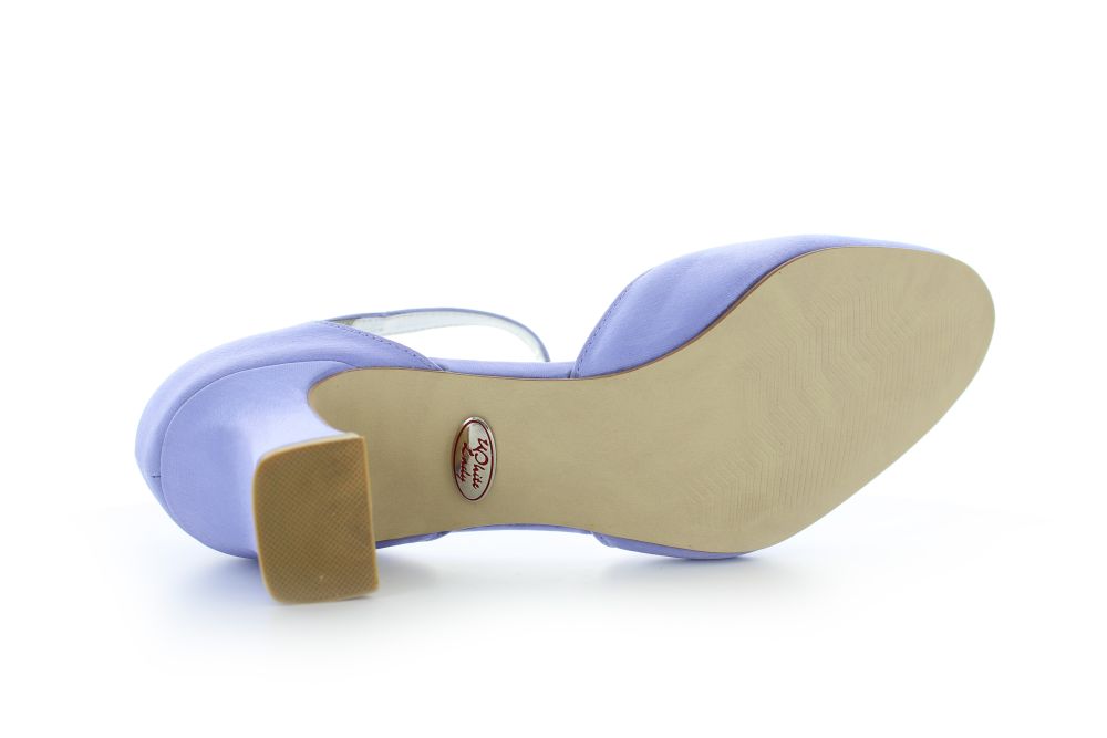 255-lila-c Riemchen Pumps Happy lila Satin