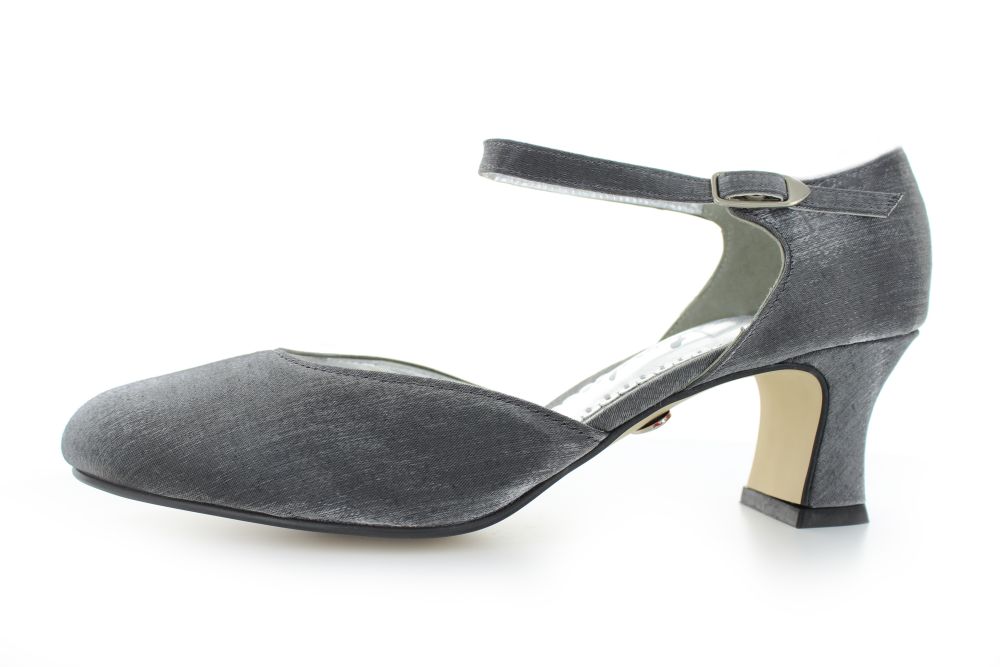Riemchen Pumps Happy silber Satin