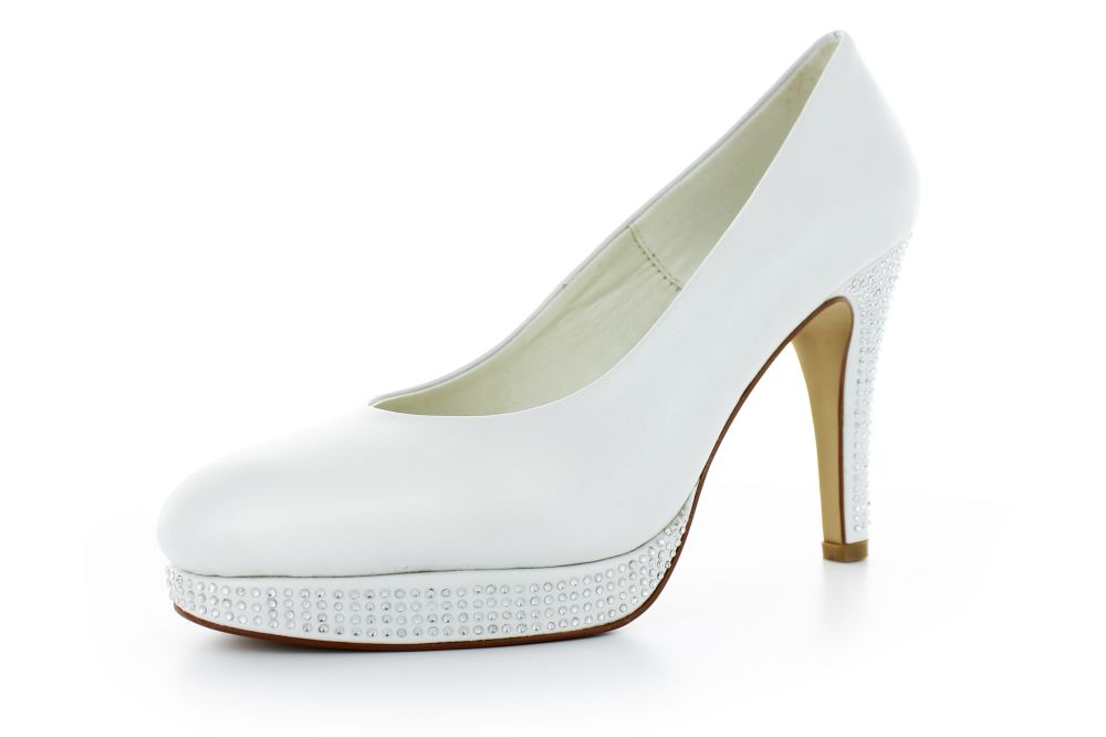 hohe Brautschuhe Ava  weiß Leder