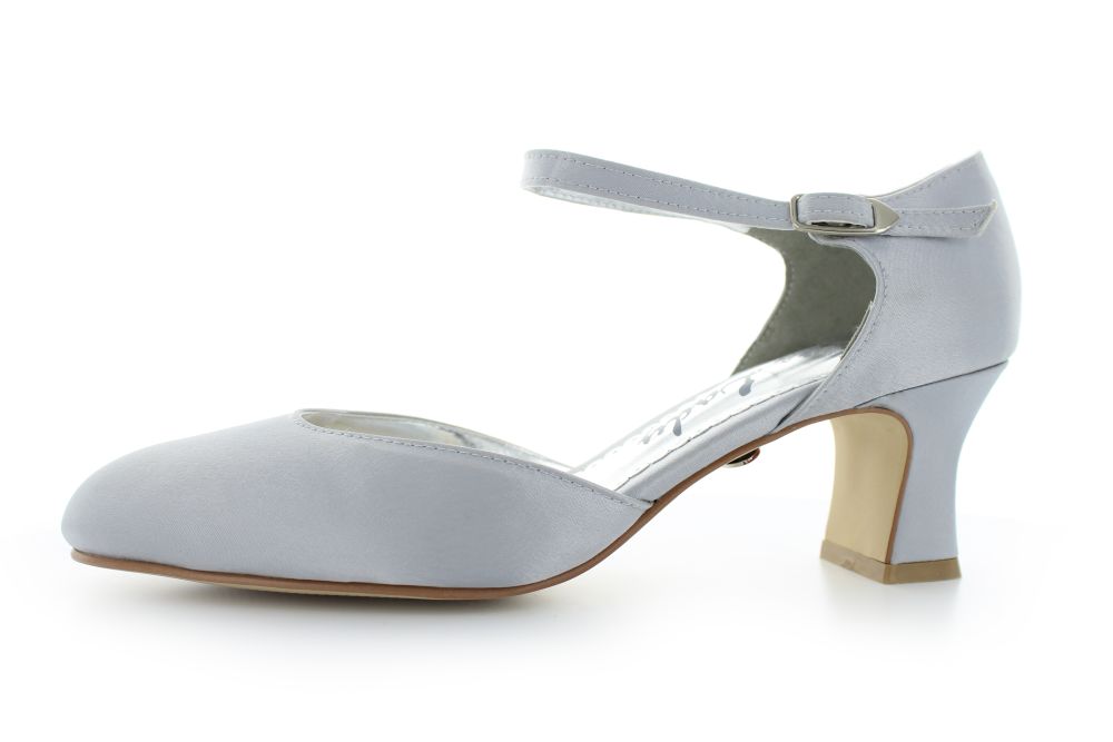 255-platinRqn9vCA8gWS3g Riemchen Pumps Happy platin Satin