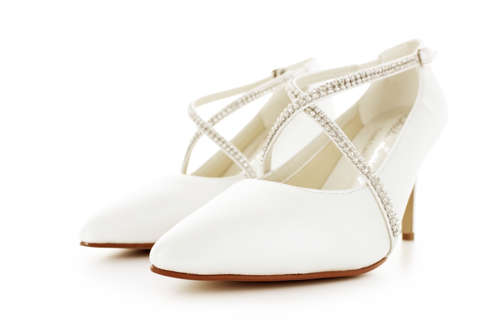 Brautschuhe Bella offwhite Leder