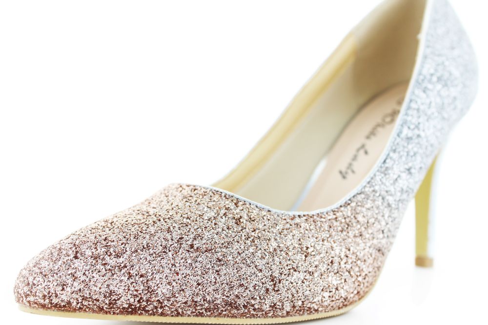 Pumps Alexandra silber-champagner Glitter