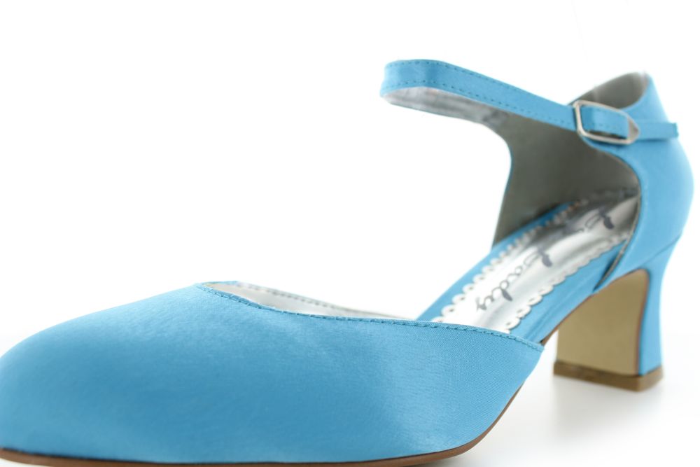 255-t-rkis-b Riemchen Pumps Happy türkis Satin