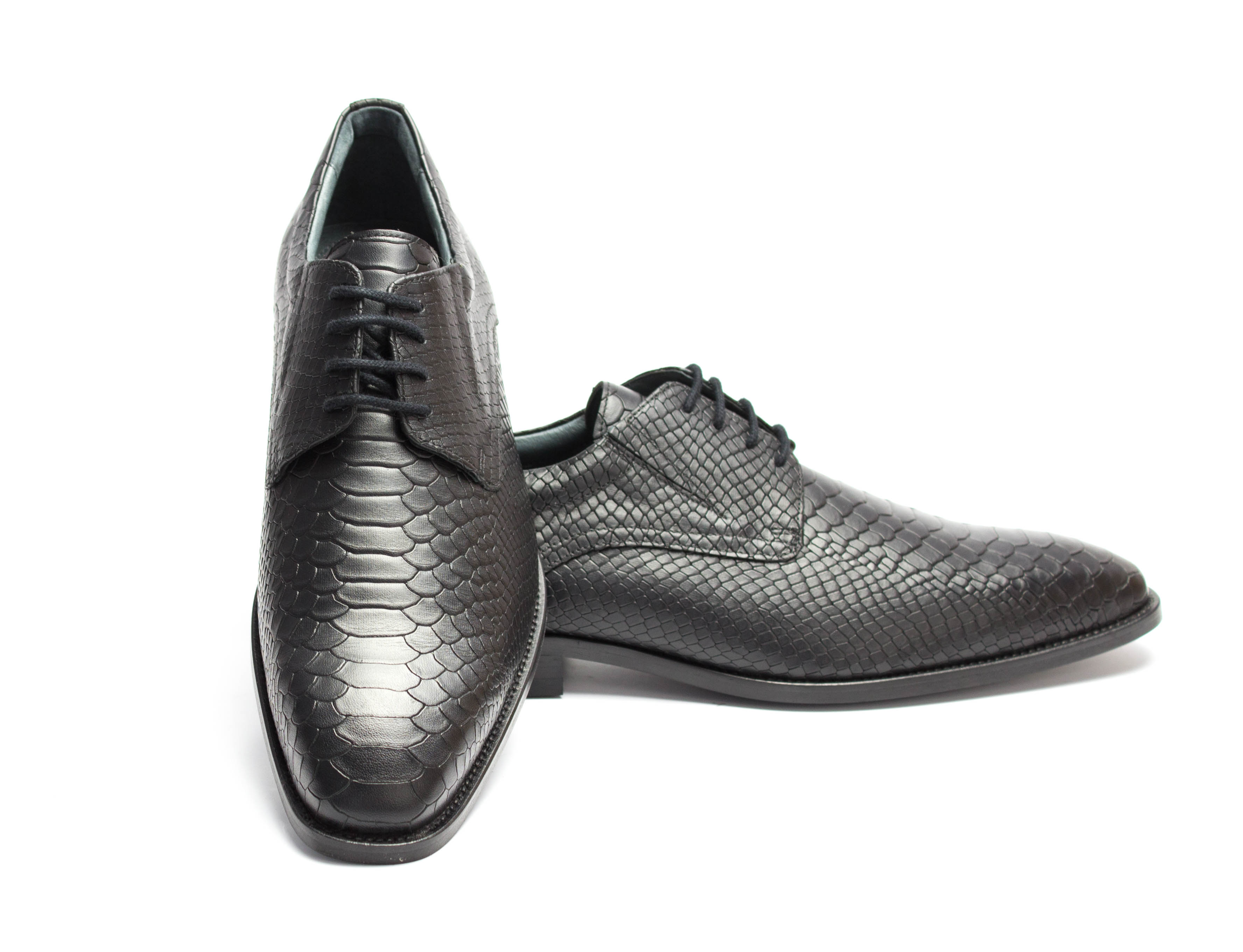 495-schwarz-Kroko-6 Derbyschuhe Ace-TS schwarz Schlange