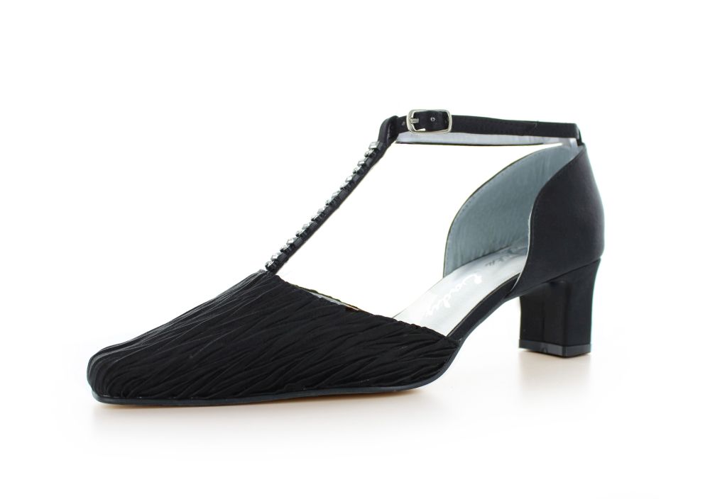 Riemchen Pumps Wally schwarz Satin