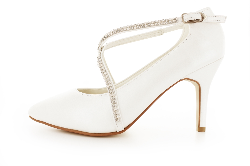 Brautschuhe Bella offwhite Leder