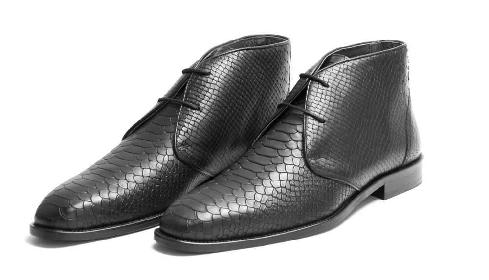 472-schwarz-Schlange-2 Halbstiefel Desert Storm schwarz Schlange